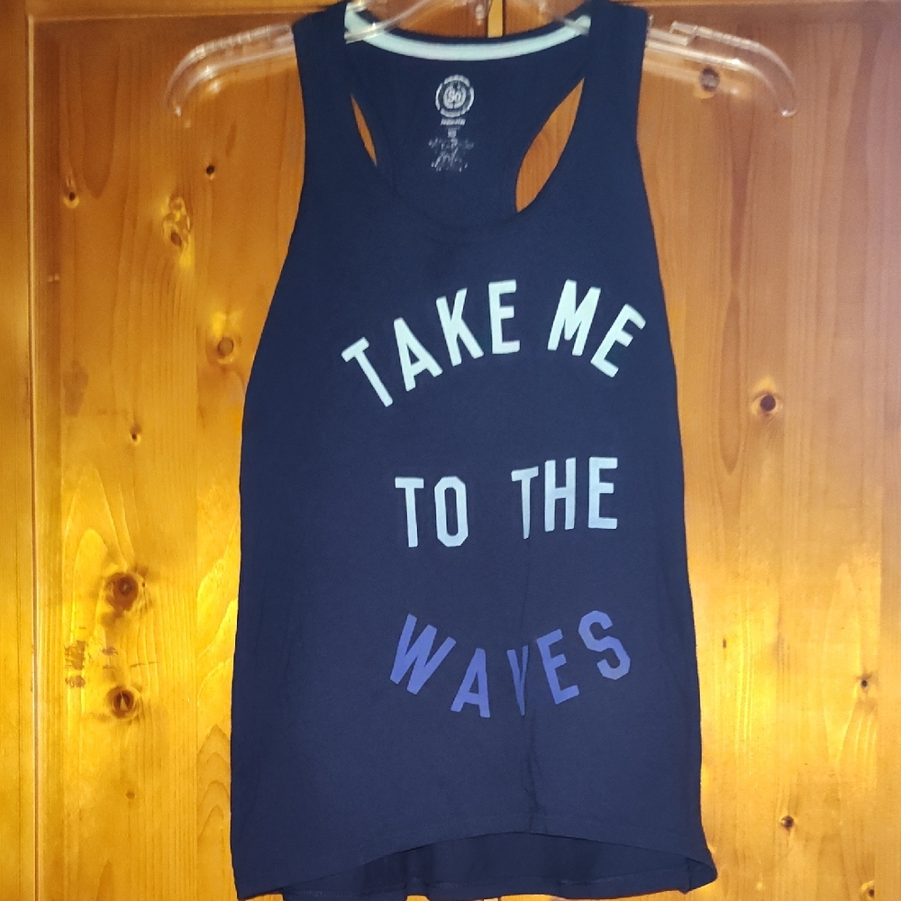 SO Navy Blue Tank Top with White Trim